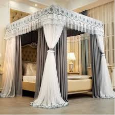Canopy 4 stand palace Mosquito nets Stainless Steel Bracket Princess Room Decorative Bed Curtain Bedroom Mosquito Net