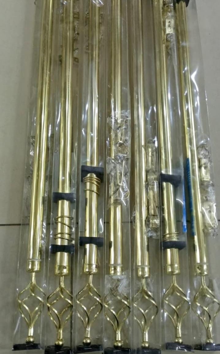Gold Premium Adjustable Curtain Rods-Single and Double Options in 1M,2M,3M Lengths