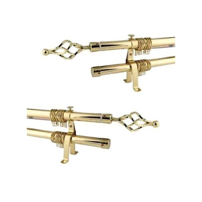Gold Premium Adjustable Curtain Rods-Single and Double Options in 1M,2M,3M Lengths