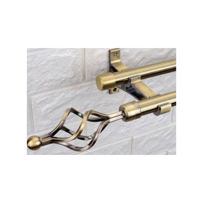 Gold Premium Adjustable Curtain Rods-Single and Double Options in 1M,2M,3M Lengths