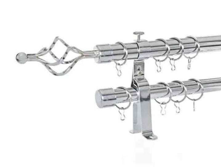 Silver Premium Adjustable Curtain Rods-Single and Double Options in 1M,2M,3M Lengths