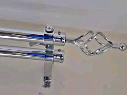 Silver Premium Adjustable Curtain Rods-Single and Double Options in 1M,2M,3M Lengths