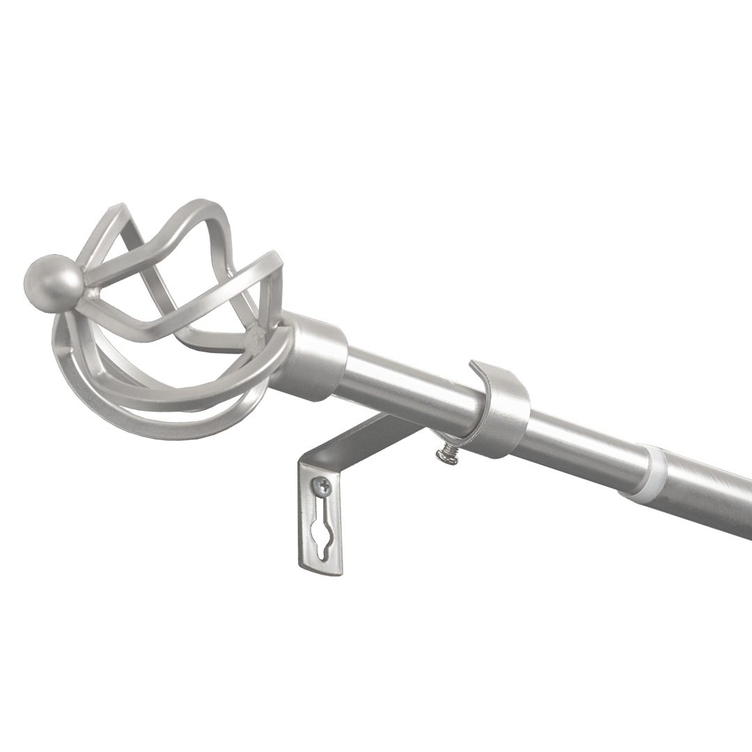 Silver Premium Adjustable Curtain Rods-Single and Double Options in 1M,2M,3M Lengths