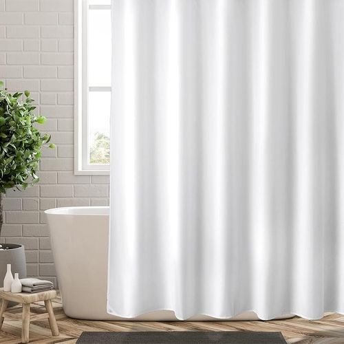 EXECUTIVE Heavy Fabric Shower Curtain, Waterproof Bathroom Shower Curtain Diamond Design With Hooks Fabric Shower Curtain, Washable Modern Design 180x200cm + 12 Hook
