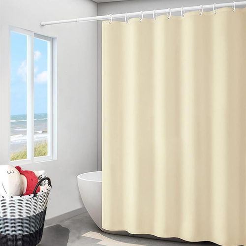 EXECUTIVE Heavy Fabric Shower Curtain, Waterproof Bathroom Shower Curtain Diamond Design With Hooks Fabric Shower Curtain, Washable Modern Design 180x200cm + 12 Hook