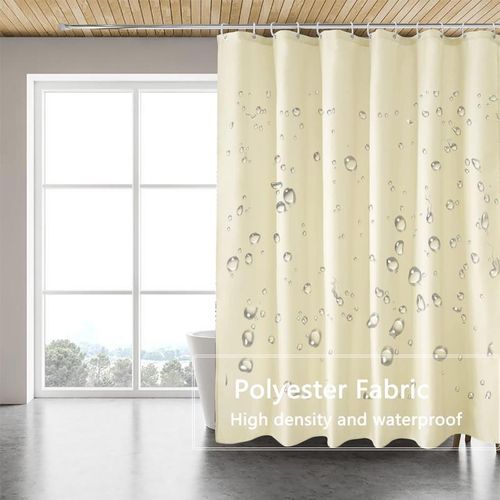 EXECUTIVE Heavy Fabric Shower Curtain, Waterproof Bathroom Shower Curtain Diamond Design With Hooks Fabric Shower Curtain, Washable Modern Design 180x200cm + 12 Hook