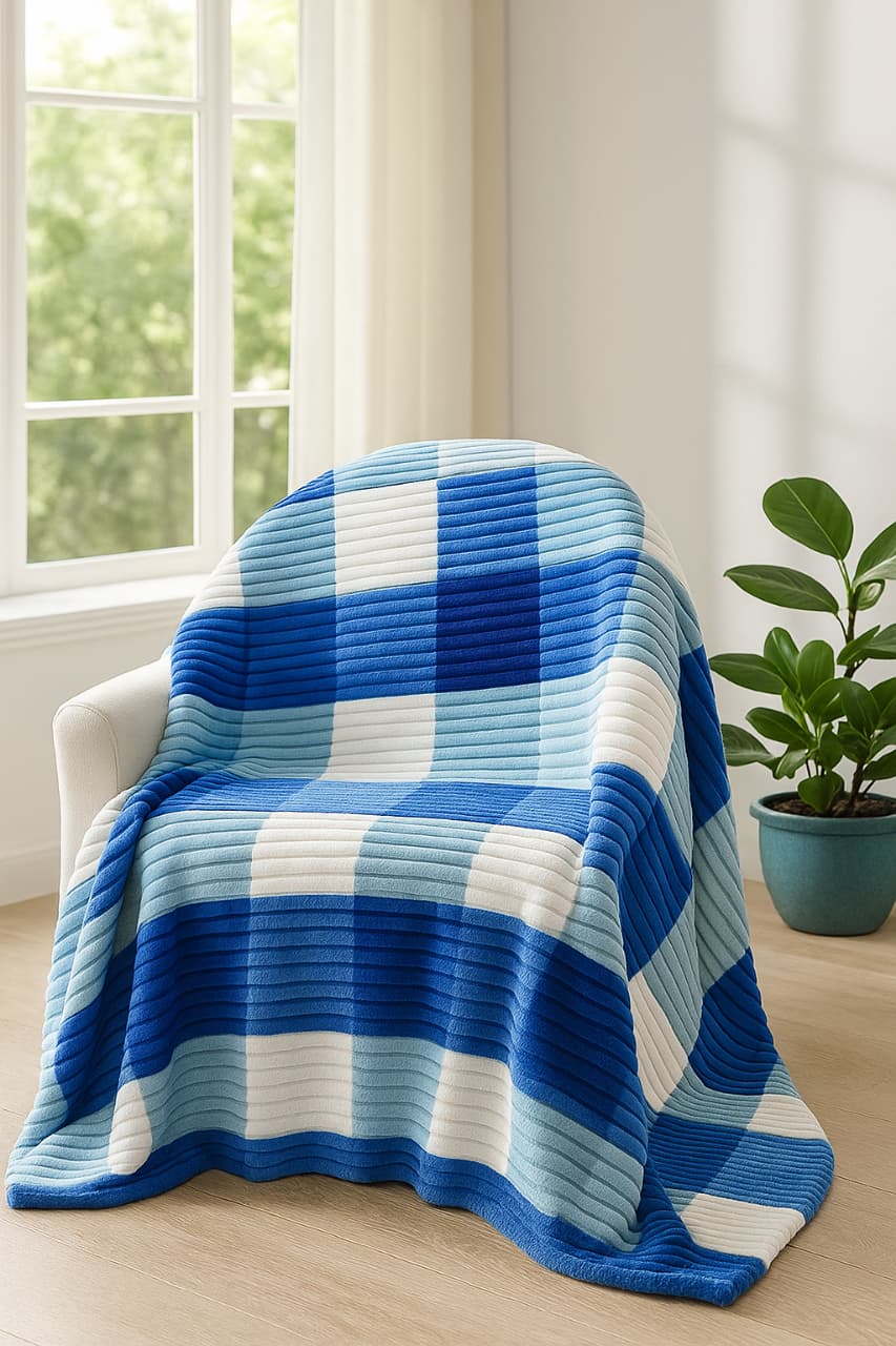 Ultra Soft 6x6 Pattern Fleece Velvet Throw Blanket – Warm, Lightweight & Cozy for Bed or Sofa