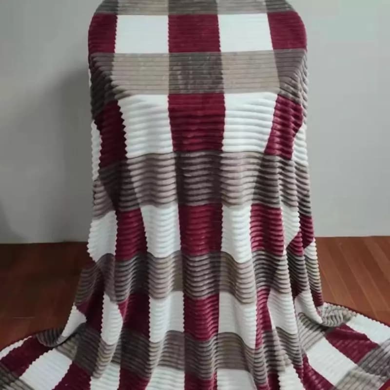 Ultra Soft 6x6 Pattern Fleece Velvet Throw Blanket – Warm, Lightweight & Cozy for Bed or Sofa