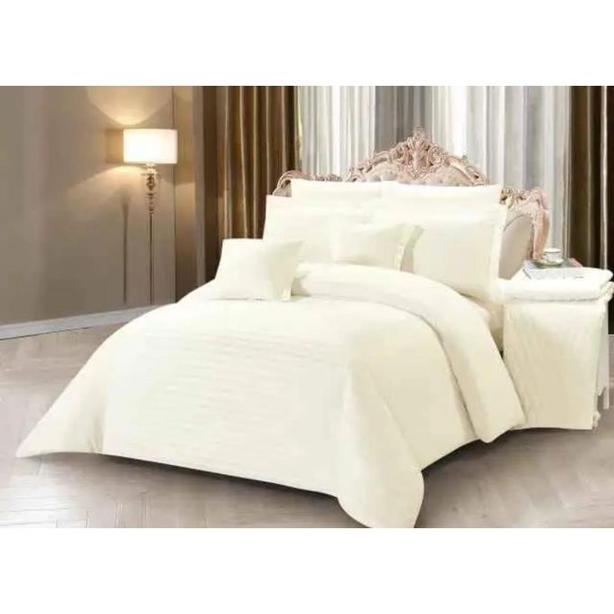 4Pcs Luxurious Stripped Duvet Covers (Size 6*7)- 1 Pc Duvet Cover,1 Pc Bedsheet and 2 Pcs Pillow Cases