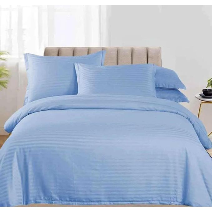 4Pcs Luxurious Stripped Duvet Covers (Size 6*7)- 1 Pc Duvet Cover,1 Pc Bedsheet and 2 Pcs Pillow Cases