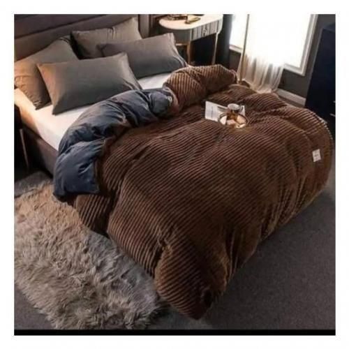 Quality Plush Velvet Duvet Set 6x7 – 4PCS Extra Warm Bedding With Elegant Finish-1 Pc Duvet,1 Pc Bedsheet and 2 Pcs Pillow Cases
