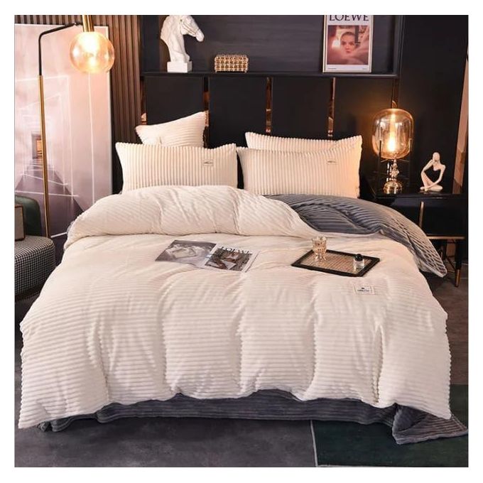 Quality Plush Velvet Duvet Set 6x7 – 4PCS Extra Warm Bedding With Elegant Finish-1 Pc Duvet,1 Pc Bedsheet and 2 Pcs Pillow Cases