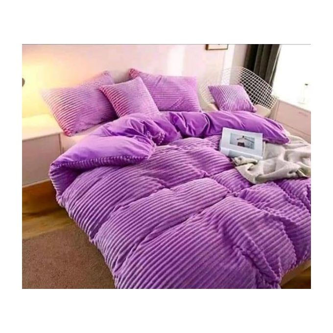 Quality Plush Velvet Duvet Set 6x7 – 4PCS Extra Warm Bedding With Elegant Finish-1 Pc Duvet,1 Pc Bedsheet and 2 Pcs Pillow Cases