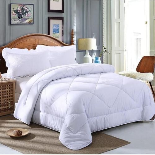 White Binded Duvet Set Premium Bedding for Bedroom Comfort Soft Hypoallergenic 1 Duvet 1 Bedsheet 2 Pillow Cases Luxury Sleep Experience Easy Care Home Essential-6x7 and 7x8