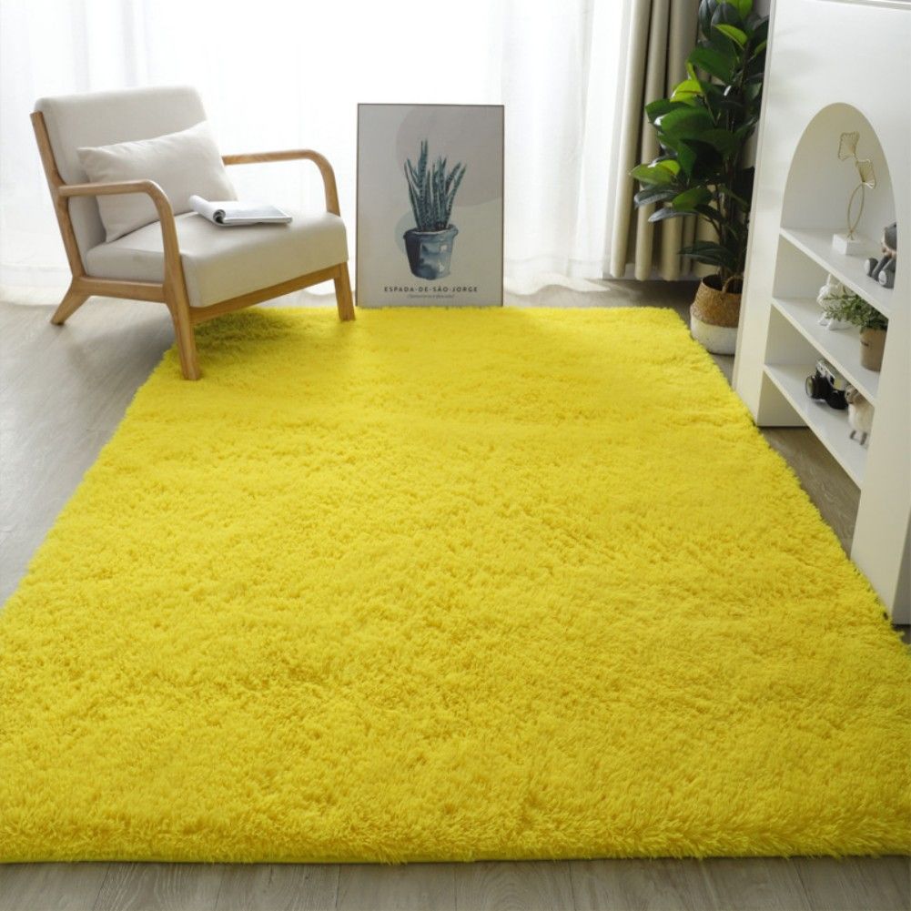 Plain 5 By 8 (160*200cm) Soft Fluffy  Patches Carpets Non-slip Rugs Floor Mat