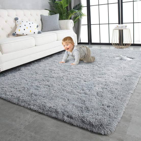 Plain 5 By 8 (160*200cm) Soft Fluffy  Patches Carpets Non-slip Rugs Floor Mat
