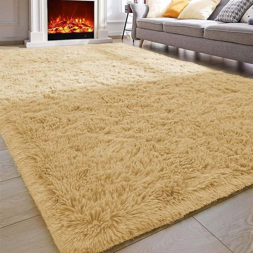 Plain 5 By 8 (160*200cm) Soft Fluffy  Patches Carpets Non-slip Rugs Floor Mat