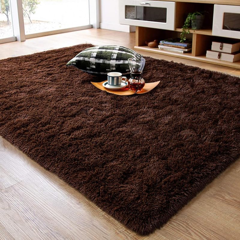Plain 5 By 8 (160*200cm) Soft Fluffy  Patches Carpets Non-slip Rugs Floor Mat