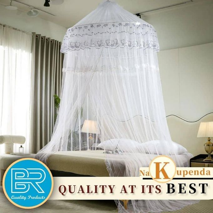 Free Size Premium Round  Mosquito Net – Compact, Elegant & Exceptionally Protective (Sizes: 4×6,5x6,6x6,7x8)-White