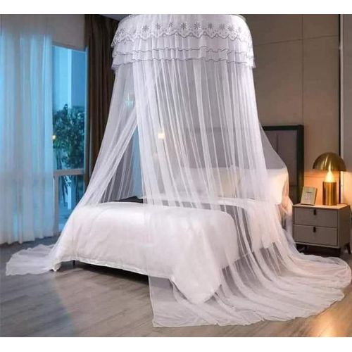 Free Size Premium Round  Mosquito Net – Compact, Elegant & Exceptionally Protective (Sizes: 4×6,5x6,6x6,7x8)-White