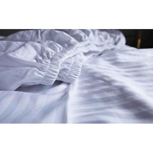 High Quality White Striped Duvet Cover Set – 5 Piece Luxury Bedding Collection(1 Pc Duvet Cover,1 Pc Fitted Bedsheet, 1 Pc Flat Bedsheet and 2 Pcs Pillow Cases