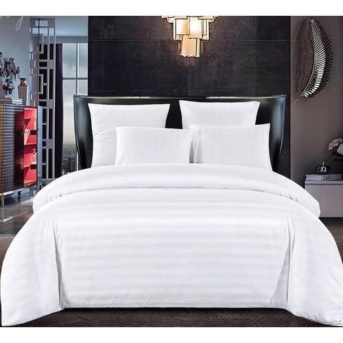 High Quality White Striped Duvet Cover Set – 5 Piece Luxury Bedding Collection(1 Pc Duvet Cover,1 Pc Fitted Bedsheet, 1 Pc Flat Bedsheet and 2 Pcs Pillow Cases