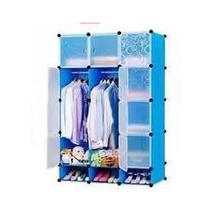 Portable 3 Column Plastic Wardrobe Large Capacity Assemble Organizer Closet plastic wardrobe Solid Plastic Cloth storage Wardrobe