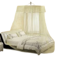Premium Umbrella Mosquito Net – Free Size (Fits Up to 7x8 Bed) | Space-Saving Foldable Design with Metallic Hooks & Screws-Cream