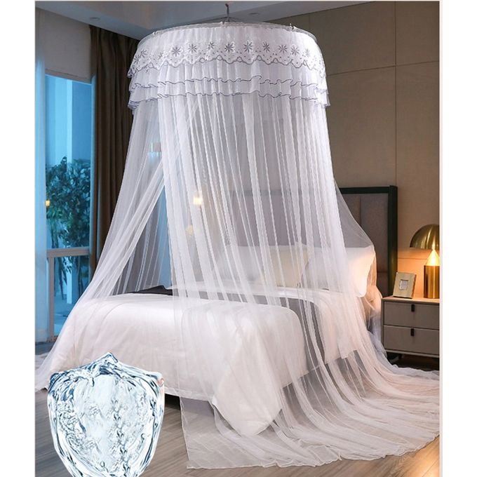 Free Size Premium Round  Mosquito Net – Compact, Elegant & Exceptionally Protective (Sizes: 4×6,5x6,6x6,7x8)-White