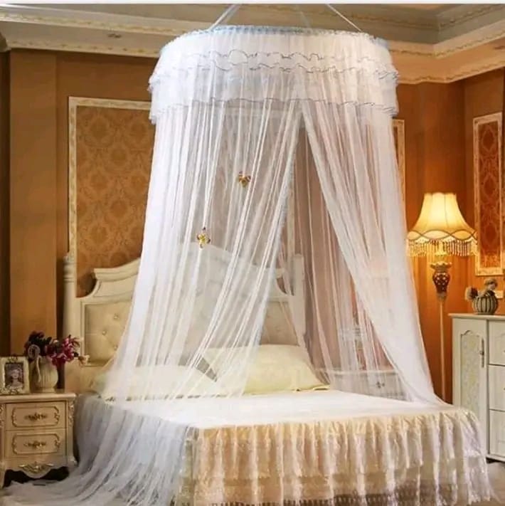 Free Size Premium Round  Mosquito Net – Compact, Elegant & Exceptionally Protective (Sizes: 4×6,5x6,6x6,7x8)-White