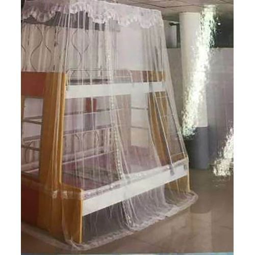 Top Square Mosquito Net Free Size For Double Decker And All Types Of Beds-Box Top White Mosquito Net