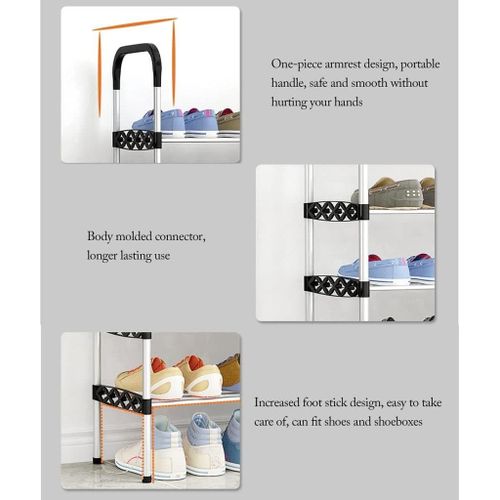 24 Pairs, Heavy Duty Luxurious 8 Layer Shoe Rack! Classy. Available In Blue Color-Quality Stackable Shoe rack