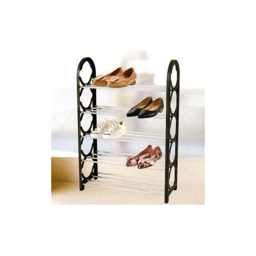 Quality Simple Plastic Shoerack-Black 5 Layers Portable Plastic Shoe Rack-Holds 10 Pairs of Shoes