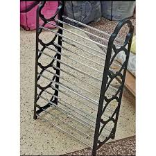 Quality Simple Plastic Shoerack-Black 5 Layers Portable Plastic Shoe Rack-Holds 10 Pairs of Shoes