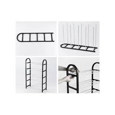 Quality Simple Plastic Shoerack-Black 5 Layers Portable Plastic Shoe Rack-Holds 10 Pairs of Shoes