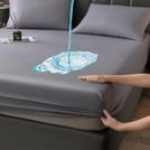 Top Side Cover Waterproof Mackintosh Mattress Protector (Non-Quilted) with Elastic Ends-Light Grey