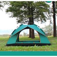 Outdoor camping tent for 3-4 Persons  tent Waterproof Windproof Rainfly, Easy Set up-Portable, Light Automatic Camping Tent, Easy To Set Up, Shading, Travel And Hiking-Green