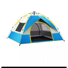 Outdoor camping tent for 3-4 Persons  tent Waterproof Windproof Rainfly, Easy Set up-Portable, Light Automatic Camping Tent, Easy To Set Up, Shading, Travel And Hiking-Blue