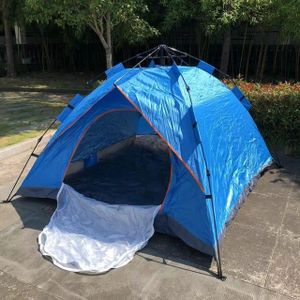 Outdoor camping tent for 3-4 Persons  tent Waterproof Windproof Rainfly, Easy Set up-Portable, Light Automatic Camping Tent, Easy To Set Up, Shading, Travel And Hiking-Blue