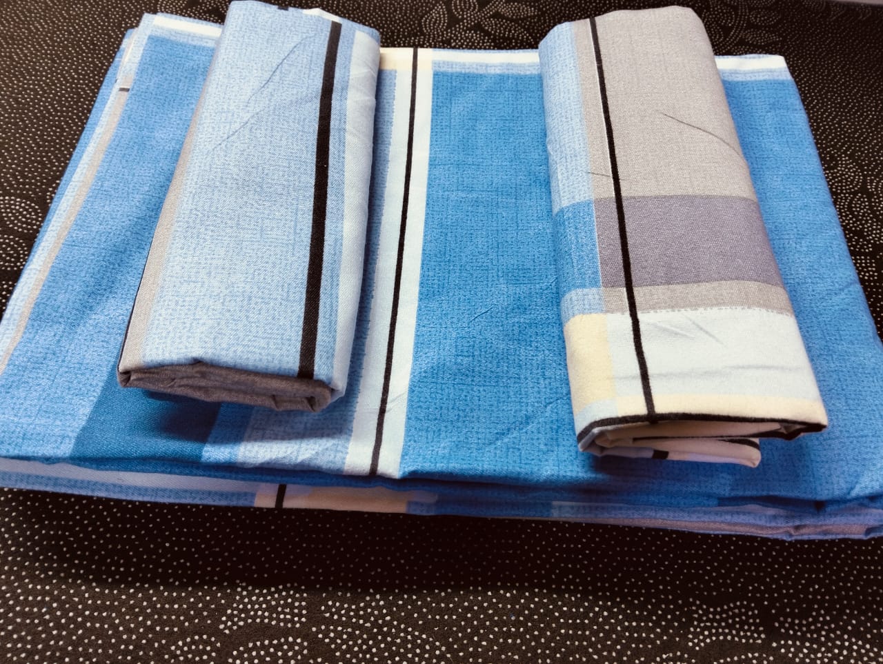 Quality Cotton Bed Sheet Set, 2 Flat Bedsheets & 2 Pillow Cases-5x6
