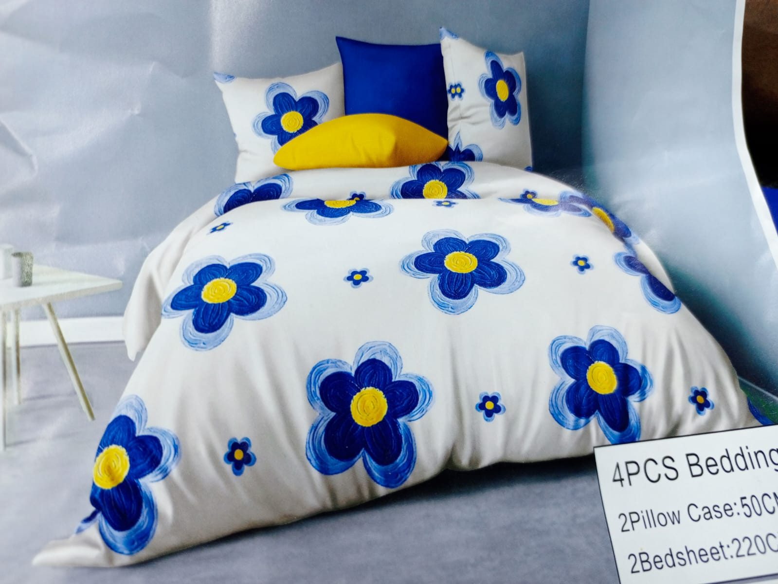 Quality Cotton Bed Sheet Set, 2 Flat Bedsheets & 2 Pillow Cases-5x6