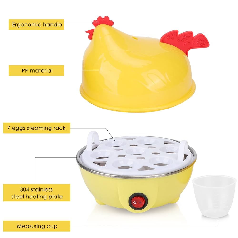 🍳 Electric Egg Cooker | Multi-Functional 7-Egg Boiler 🥚 | Auto Shut-Off 🔌 | Non-Stick Steaming Tray | Fast Breakfast Maker | 350W | Brand New