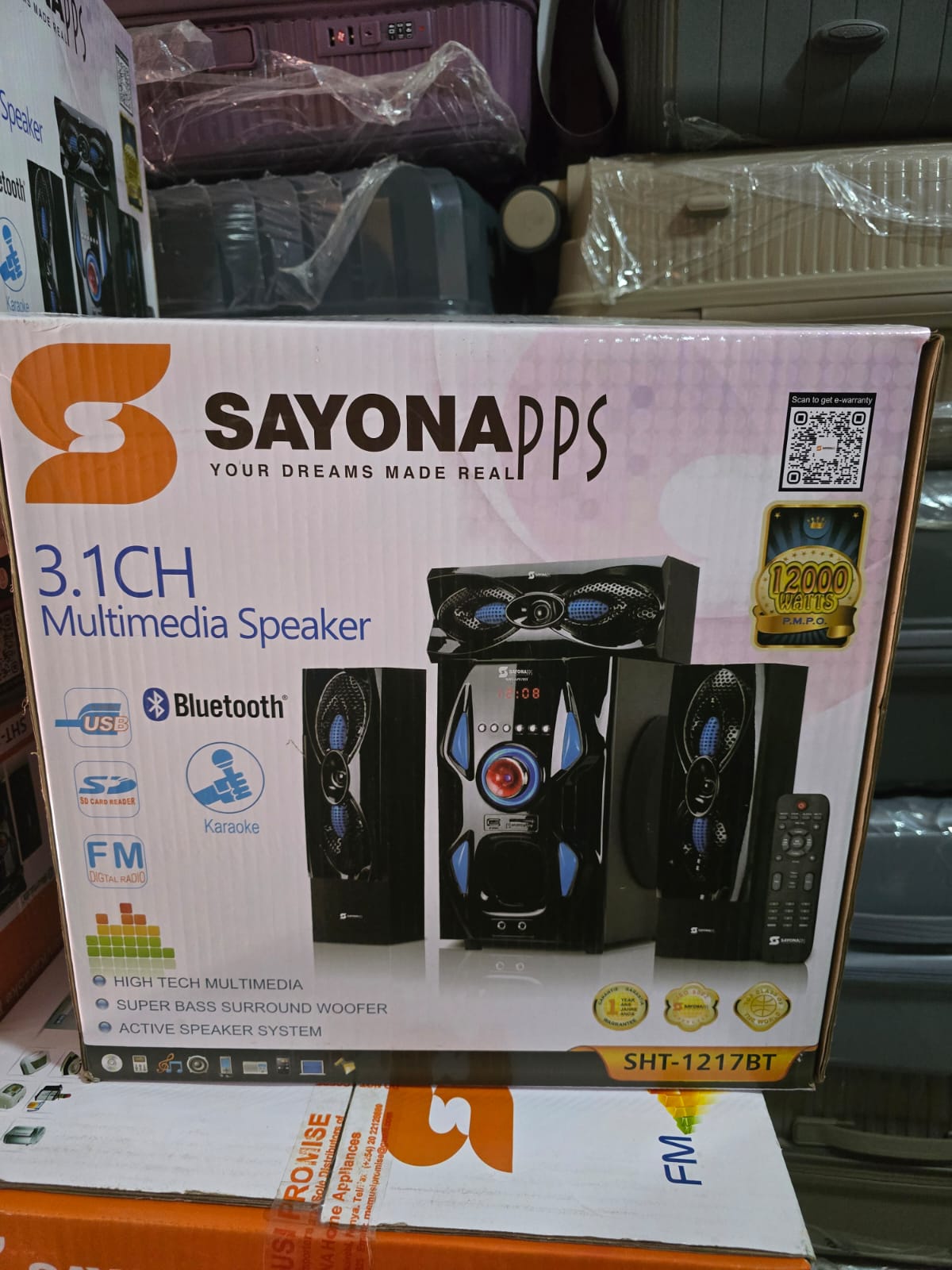 🎵 Sayona SHT-1217 3.1CH Powerful Home Theater System Bluetooth FM USB Aux Subwoofer Bass Surround Sound Speaker System for TV, Laptop, Decoder, Smartphones Home Entertainment Woofer 🎶🔥