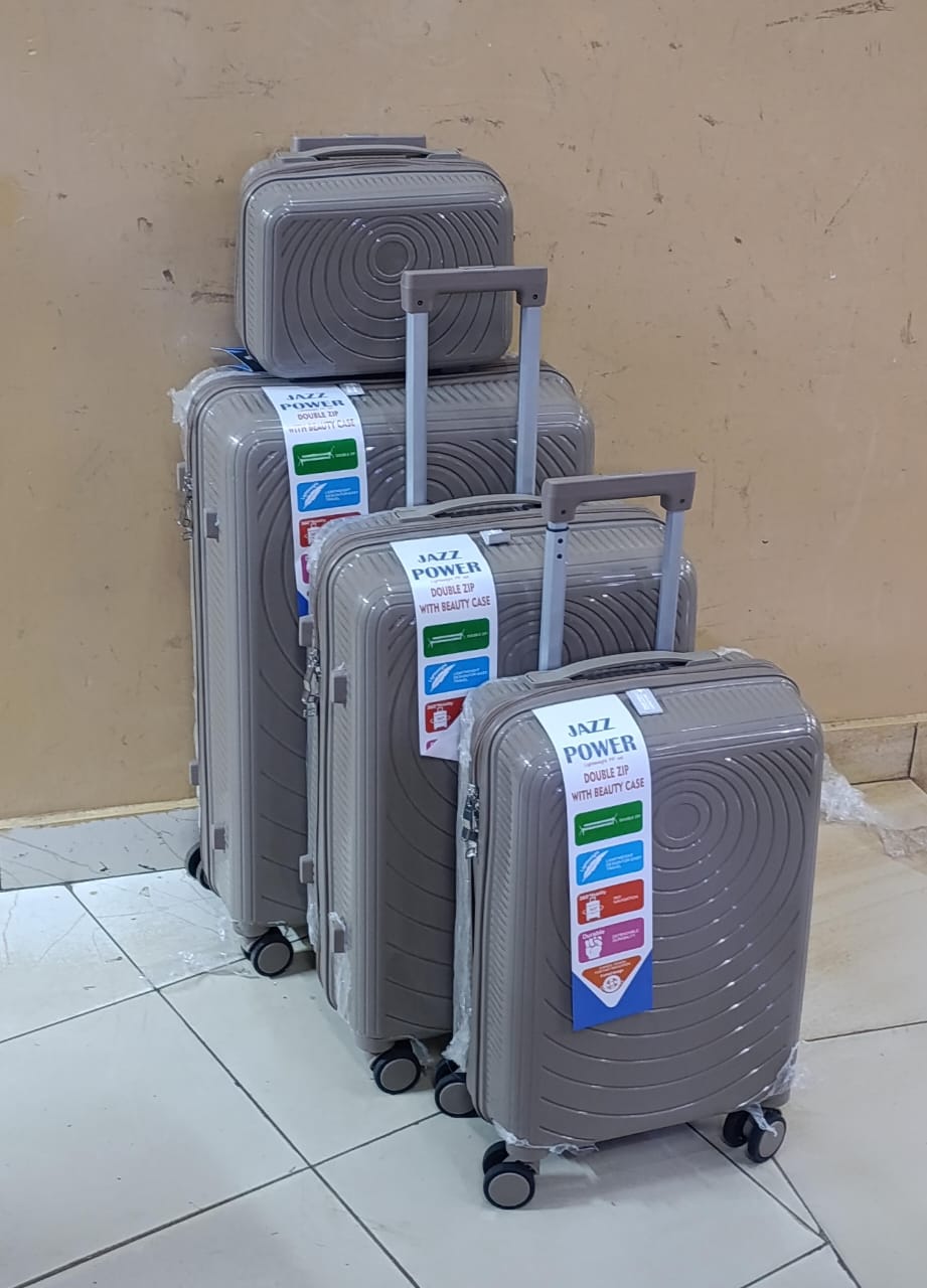 ✈️ Travel with Class 🧳 4-in-1 Luxurious Unbreakable Suitcase Set – Size 4 | Zipper Frame, 360° Spinner Wheels, Telescopic Handle & Compression Straps | Premium Travel Luggage