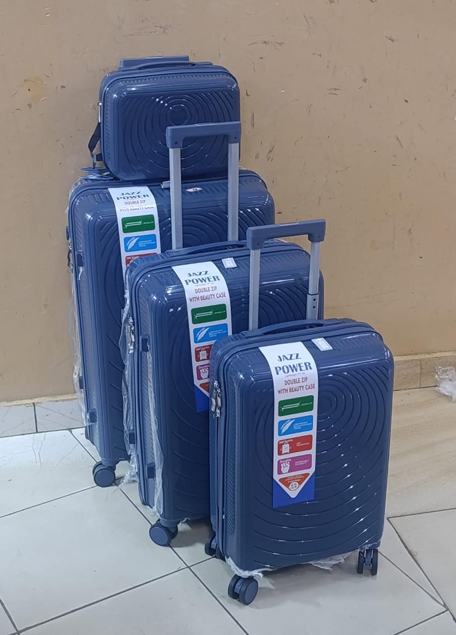 ✈️ Travel with Class 🧳 4-in-1 Luxurious Unbreakable Suitcase Set – Size 4 | Zipper Frame, 360° Spinner Wheels, Telescopic Handle & Compression Straps | Premium Travel Luggage