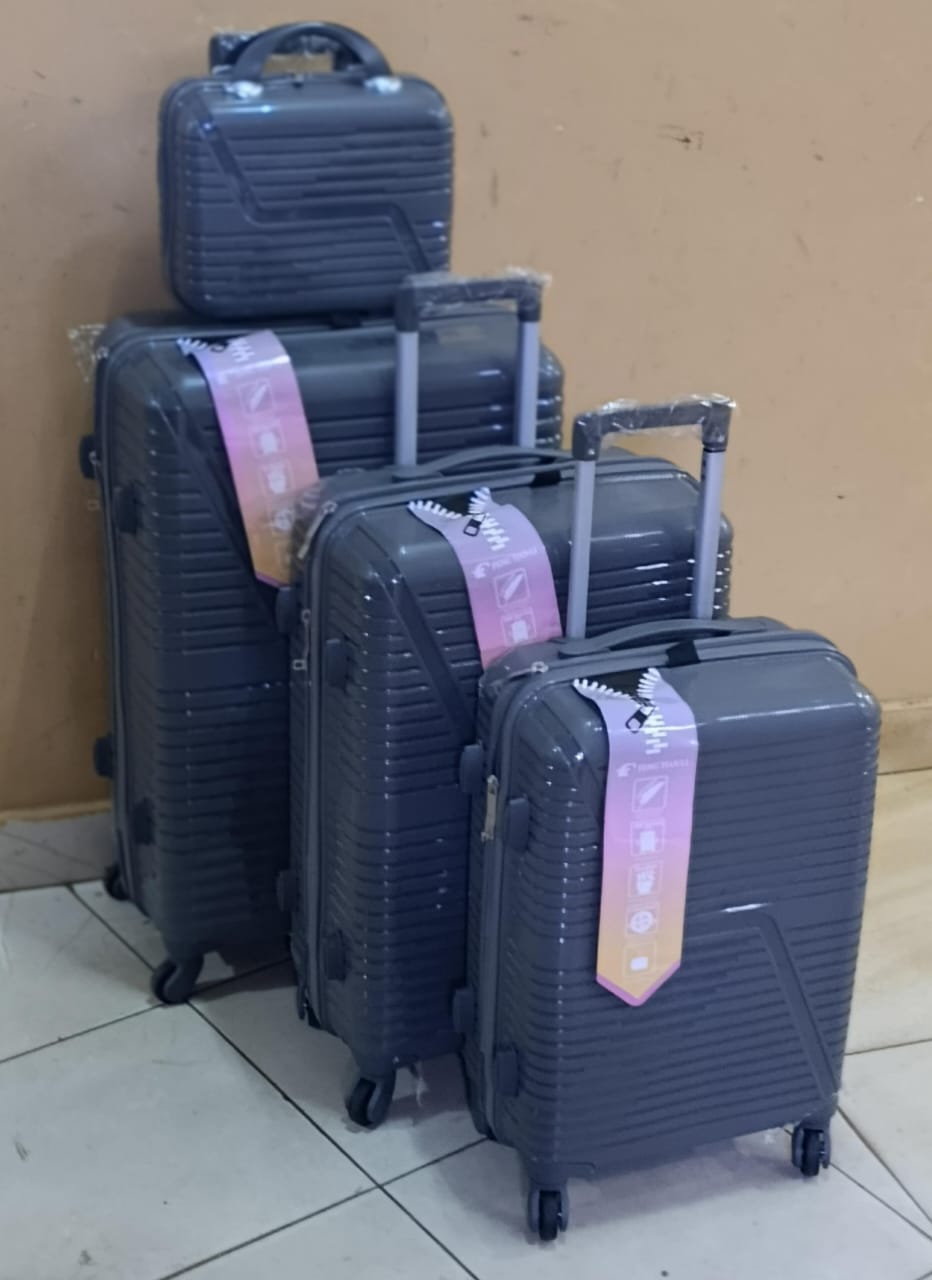 ✈️ Travel with Class 🧳 4-in-1 Luxurious Unbreakable Suitcase Set – Size 4 | Zipper Frame, 360° Spinner Wheels, Telescopic Handle & Compression Straps | Premium Travel Luggage
