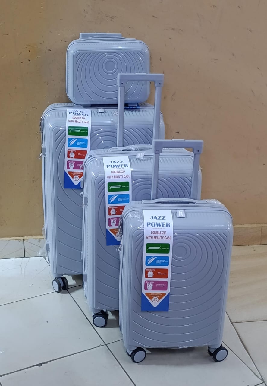 ✈️ Travel with Class 🧳 4-in-1 Luxurious Unbreakable Suitcase Set – Size 4 | Zipper Frame, 360° Spinner Wheels, Telescopic Handle & Compression Straps | Premium Travel Luggage