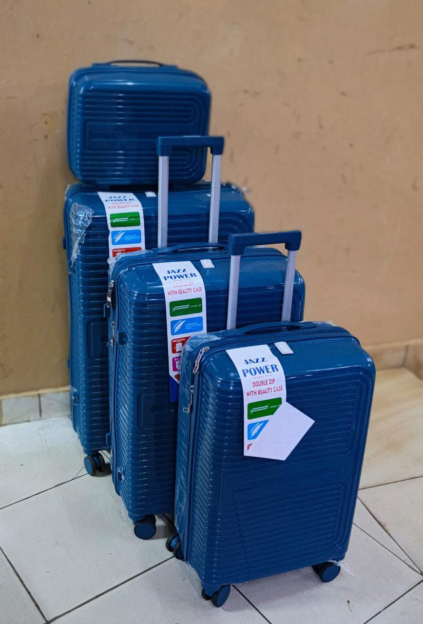 ✈️ Travel with Class 🧳4-in-1 Luxurious Unbreakable Suitcase Set 🧳✨ Hard Shell Travel Luggage with 360° Spinner Wheels 🔄 Telescopic Handle | Secure Zipper Closure 🔒 Durable Trolley Travel Bags Set