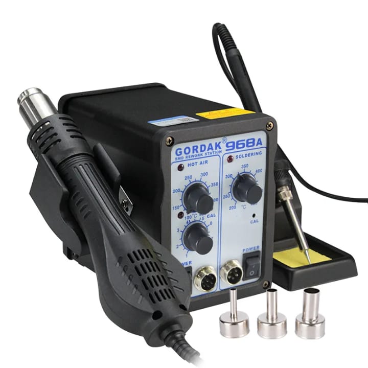 Gordak 968A 2-in-1 Hot Air Desoldering Station Constant Temperature Electric Soldering Iron for Phone Repair Tools
