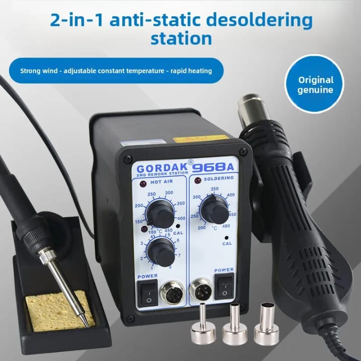 Gordak 968A 2-in-1 Hot Air Desoldering Station Constant Temperature Electric Soldering Iron for Phone Repair Tools